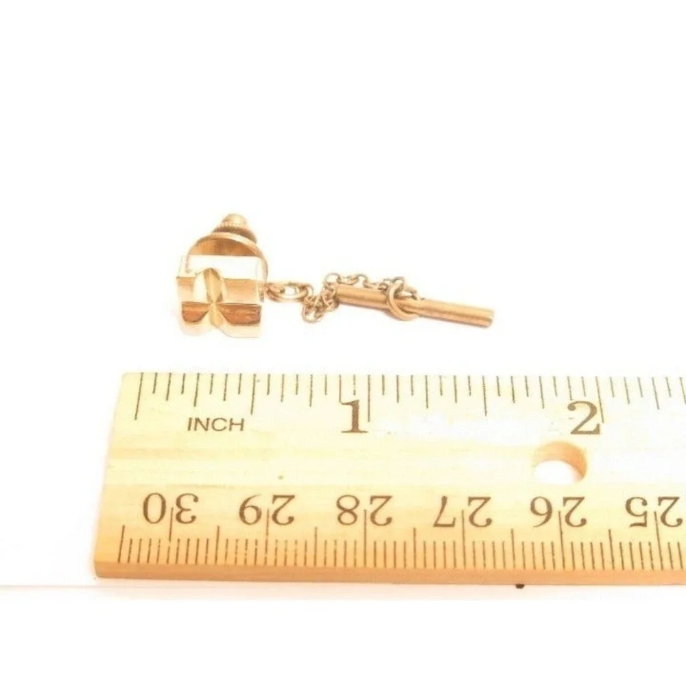 Vintage‎ Square Design Gold Tie Tac Pin